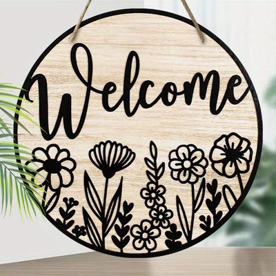 Cartello decorativo in legno da appendere, cartelli di benvenuto, decorazioni per interni o giardino, ciondoli piatti 2D, regali di inaugurazione casa per amici