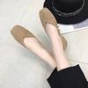 Spring and Summer New Flat Shoes Shallow Mouth Flat Sole Single Shoes Suede Square Head Beanie Shoes