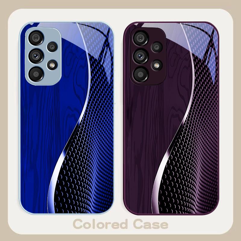 Wood grain mesh black For Samsung S8 S9 S10 20 U ltra S21 Pro S22 Plus S23 FE S24 Ultra 22 S25 Edge S25Ultra Glass Phone Case