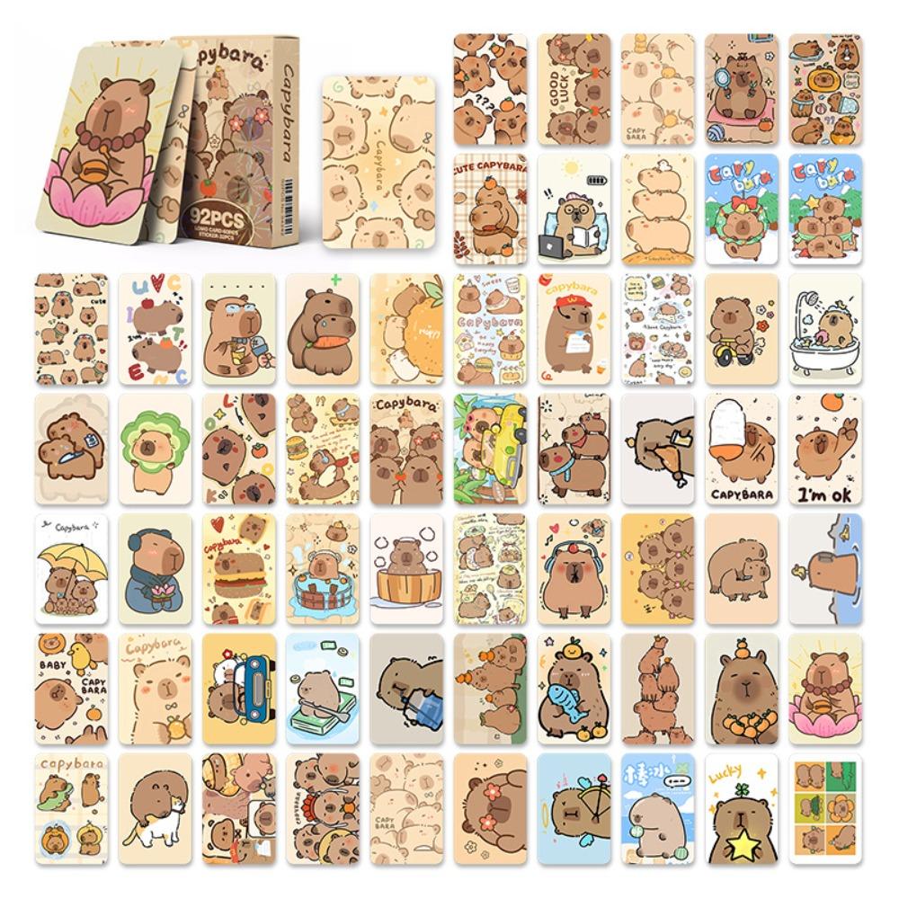 

92pcs Kawaii Anime Capybara Lomo Card Double-sided Mini Cosplay Sticker HD Cartoon Photocards Gift красный