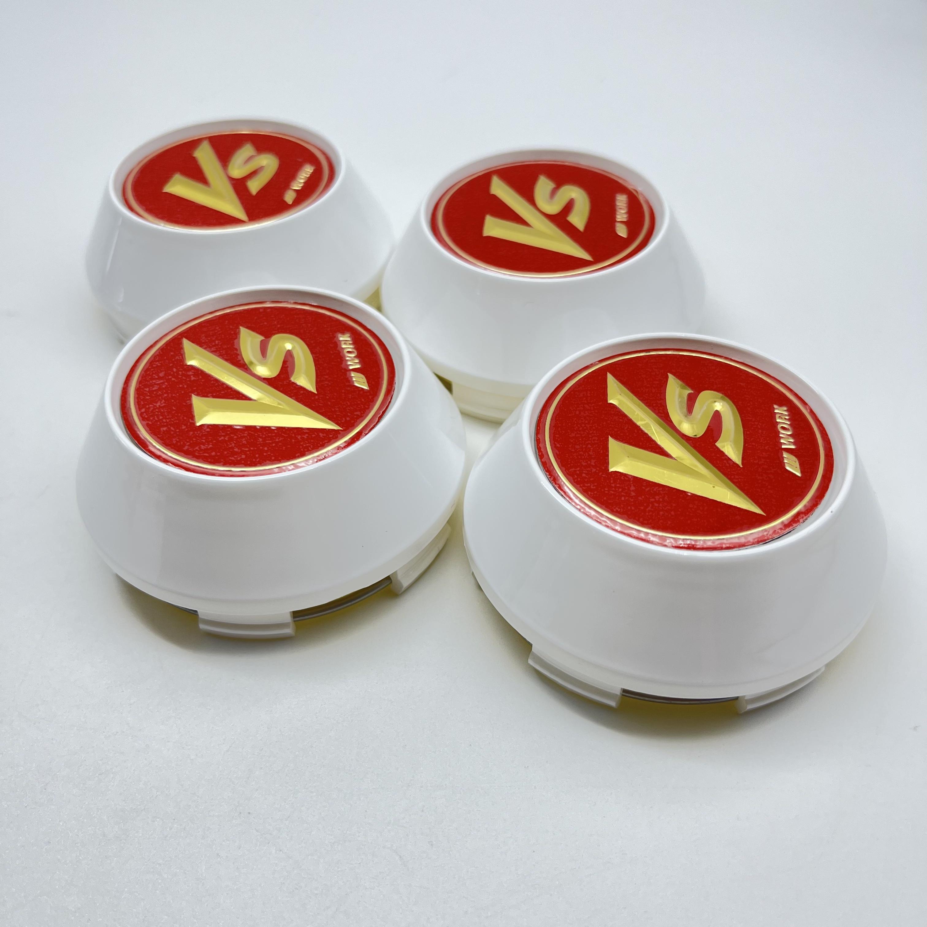 

4PCS/Set VS W Work Emblem Logo Sticker 60mm 65mm 68mm 69mm Car Wheel Center Cap Car Wheel Cover Hubcap White High Cap Accessory OD69mm ID65mm&For VS W Work