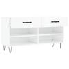 Shoe Bench High Gloss White 102 x 35 x 55 cm Engineered Wood