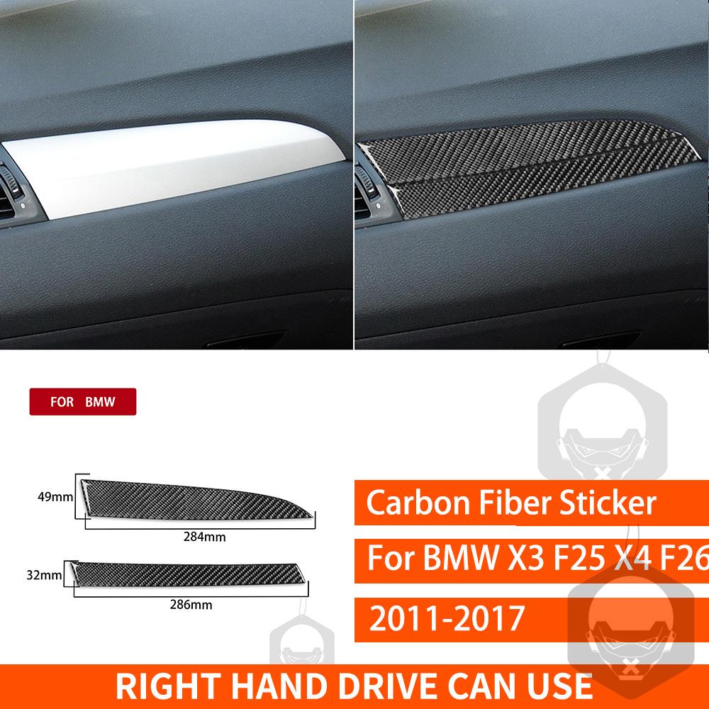 For BMW X3 F25 X4 F26 2011 2012 2013 2014 2015 2016 2017 Center Console Trim Real Carbon Fiber Stickers Car Interior Accessories