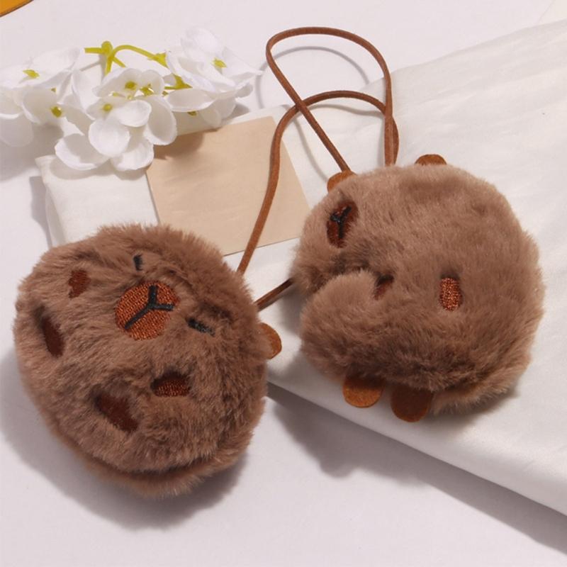 Cute Capybara Toy Keychain Charm Adorable Backpack Pendant Soft and Delicate Handmade Name Ornament for Bags Keychains
