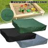 Copertura Quadrata da Giardino Resistente per Sabbiera Verde per Bambini Impermeabile Antipolvere