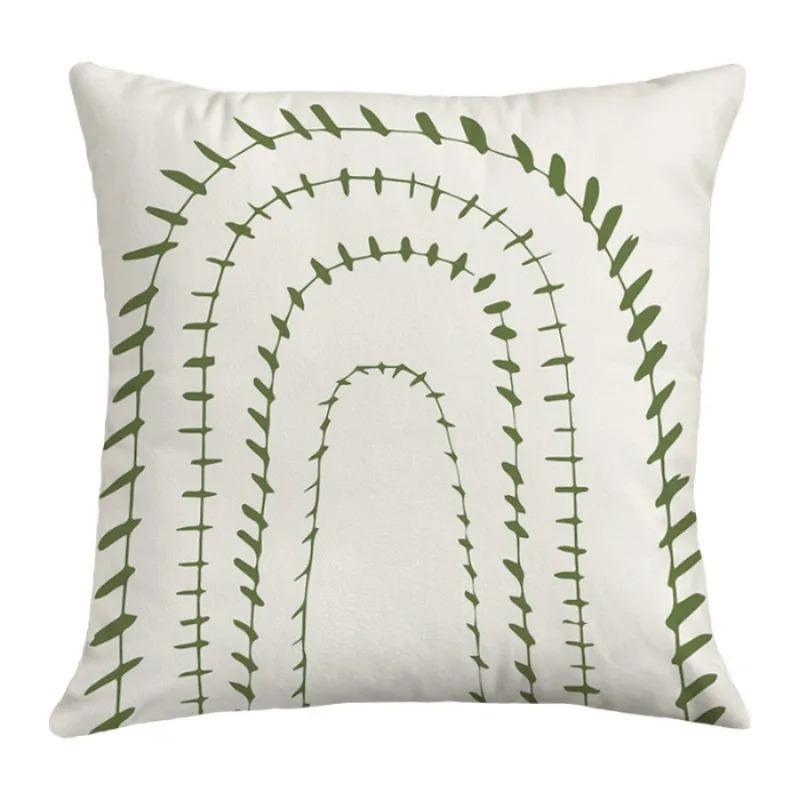 Simple Plant Pattern Decoration Home Small Fresh Fashion Pillowcase Decorative Pillowcase Cushion Cartoon Square
