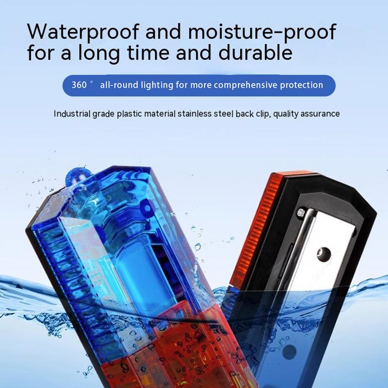 LED Red Blue Caution Emergency Light Flashing Shoulder Lamp USB Rechargeable Shoulder Warning Safety Torch Bike Tail Lamp