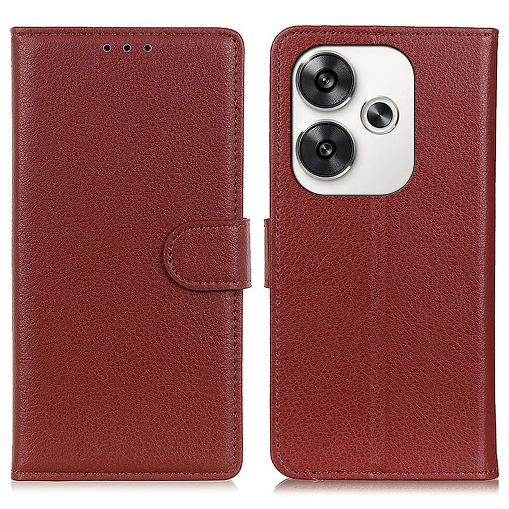 For Xiaomi Poco F6 5G/Redmi Turbo 3 5G Case Wallet Litchi Grain Leather Phone Cover
