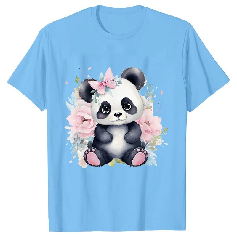 Cute Panda Printed TShirt Unisex Summer Short Sleeve Y2k Tops Fashion Hip Hop Tee Clothes Breathable Comfortable Casual T Shirt