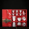White Porcelain Ceramic Kung Fu Set for Home Use, Living Room Gaiwan Tea Cup, Gift Box with Custom Logo