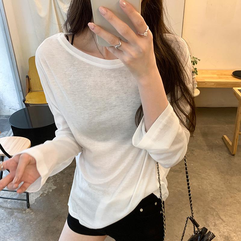 

Женский легкий кардиган с длинным рукавом для защиты от солнца - Ранняя осень 2025 Свободный крой XL белый