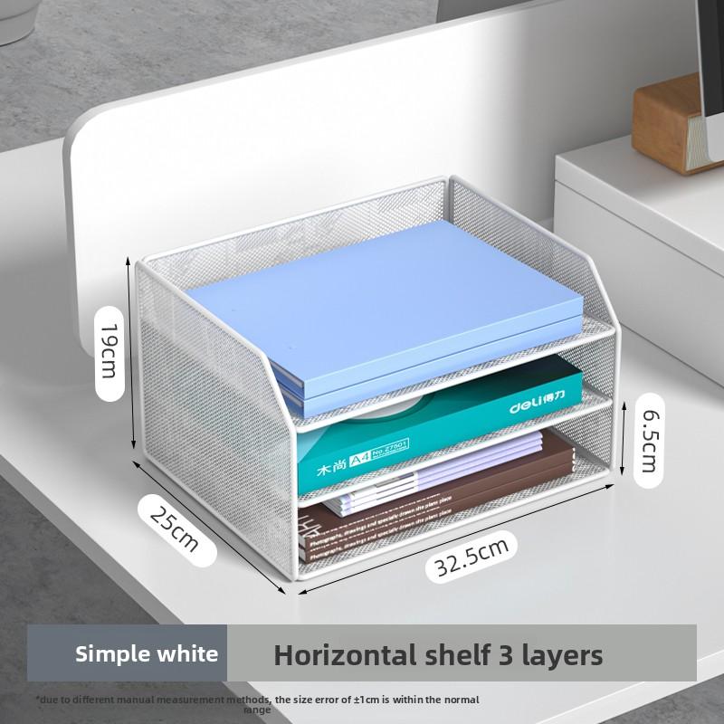 4 Trays Paper Organizer Letter Tray with Handle-Mesh Desk File Organizer Paper Sorter Desk Organizer for Office Home or School 5680₽