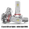 2pcs 9005 LED Auto Bulbs Bright Illumination Energy Saving Tech Universal Vehicle Application Efficient Heat Dissipation