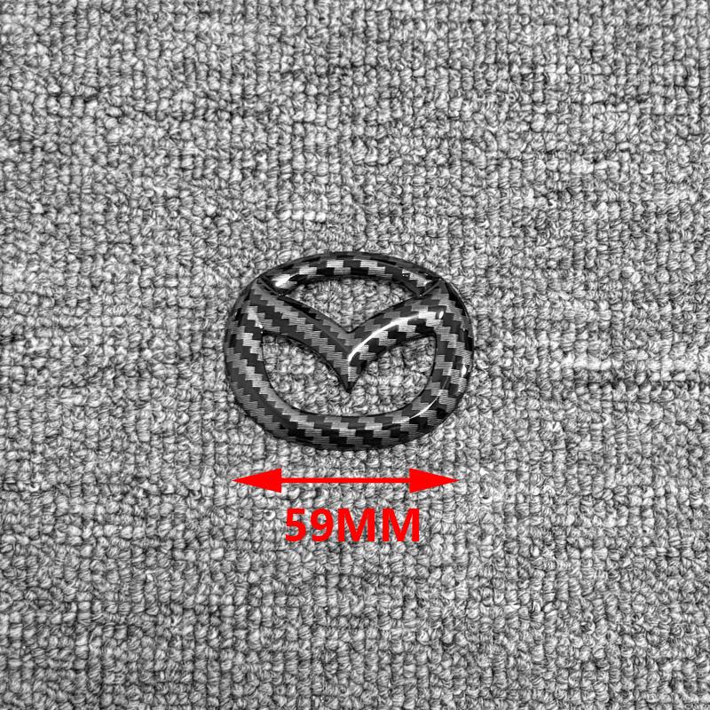 Car Front Grille Badge Trunk Emblem For 2014 15 16 17 18 19 Mazda 6 black Carbon steering wheel Rear Body Decal Accessories