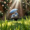 Yard Art for Flower Pots Blue Birds Garden Stake, Couple with Umbrella Romantic Sign Waterproof Outdoor Ornament Lawn Bed Decor Stakes