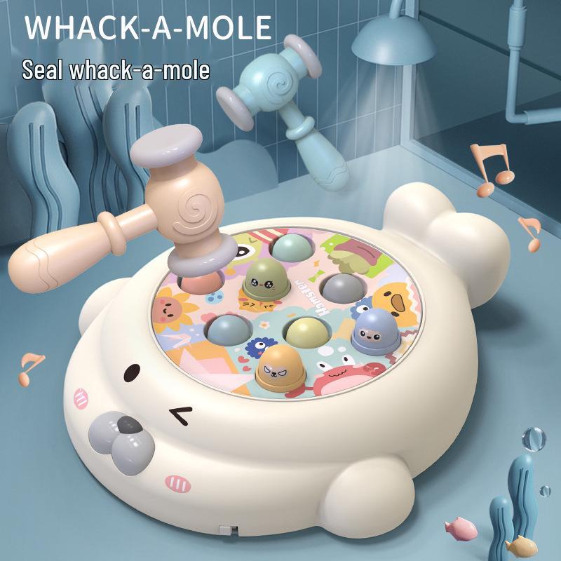 Infant & Toddler Rotating Musical Whack-a-Mole Toy - Early Education for Ages 0-1