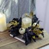 Halloween Candle Wreath Maple Leaf Rose Garland Decoration Home Desktop Festival Decoration Halloween Party Atmosphere Supplies