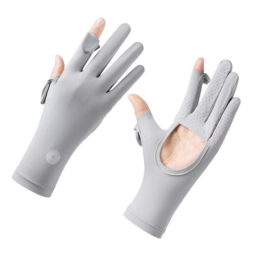 UV Protection Summer Sunscreen Gloves Thin Ice Silk Sun Protection Gloves Slip Resistant Elastic Anti-UV Mittens Women Girls
