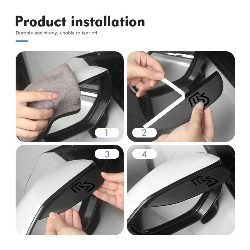 Black Car Rearview Mirror Block Rainwater Eyebrow Accessories For Mazda Axela Atenza 6 3 5 2 CX5 CX7 CX9 CX30 RX8 MX5 BK BL 5