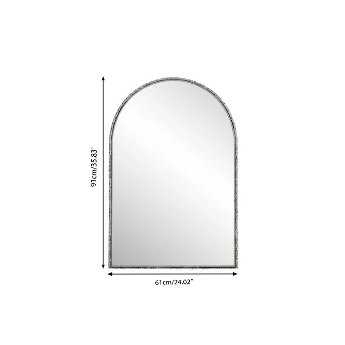 Miroir Bombé Miroir Mural De Salle De Bain, Miroir De Courtoisie Ou Miroir Mural Décoratif Bombé, Finition Argentée