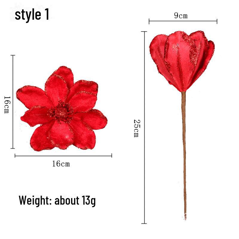 Dreischichtiges Weihnachts-Kunstblumenarrangement mit Kranz und Rattan-Accessoires