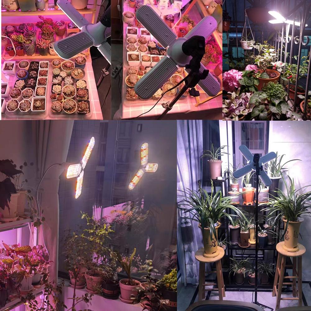 24W 36W 48W Foldable LED Grow Light Full Spectrum E27 Plant Growing Light Phytolamp Bulb For Indoor Plants Flower Seedling