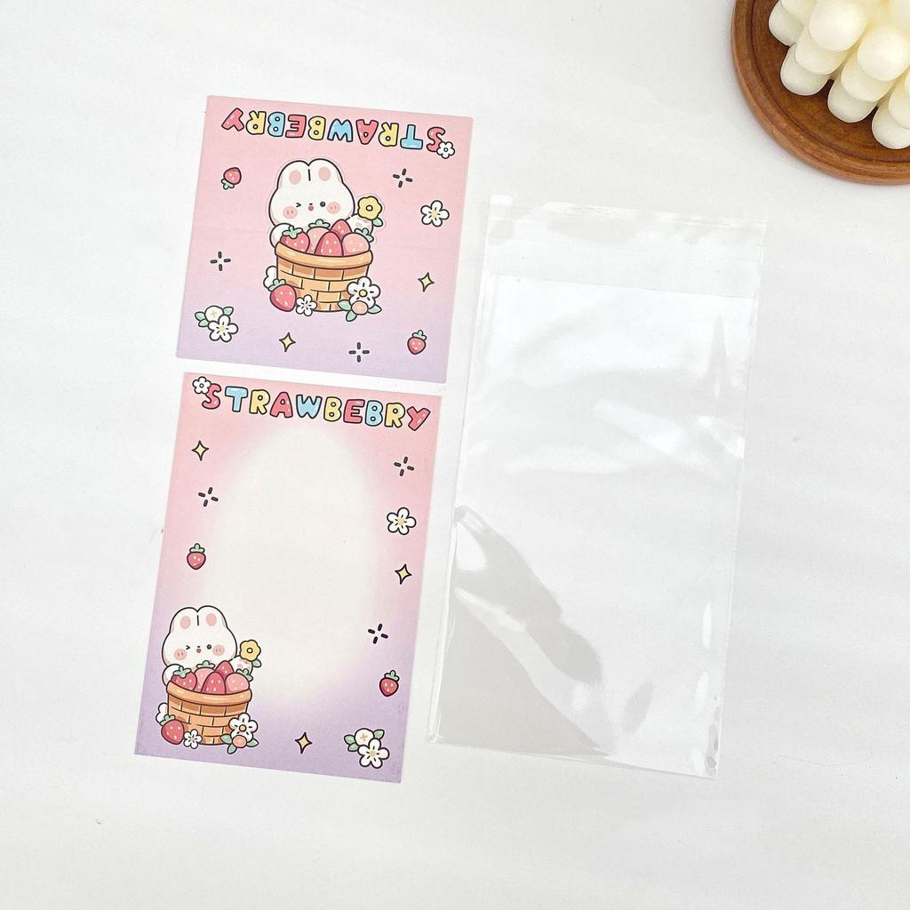 5 Set Korean Cute Animal Party Card Head Card Back Opp Bag  Star 3 Inch Photo Card DIY Packing Material Kawaii Gift Packaging