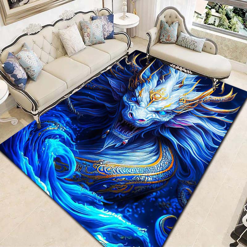 Cartoon Animal Collection Wolf Eagle Cat Dog Dragon Peacock Flannel Carpet Living Room Bedroom Decoration Anti slip Bathroom rug