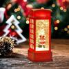 Christmas Red Phone Booth Decoration Tree Snowman Santa Claus Figurine Lantern Lamp Glowing Ornaments Gift for Home Party Decor