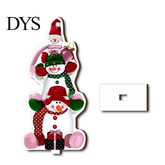 Christmas Party Favors 2D Wooden Tabletop Ornaments, Xmas Tree Santa Unique Holiday Ornaments Snowman Sign with Stand, Decorations Double Sided