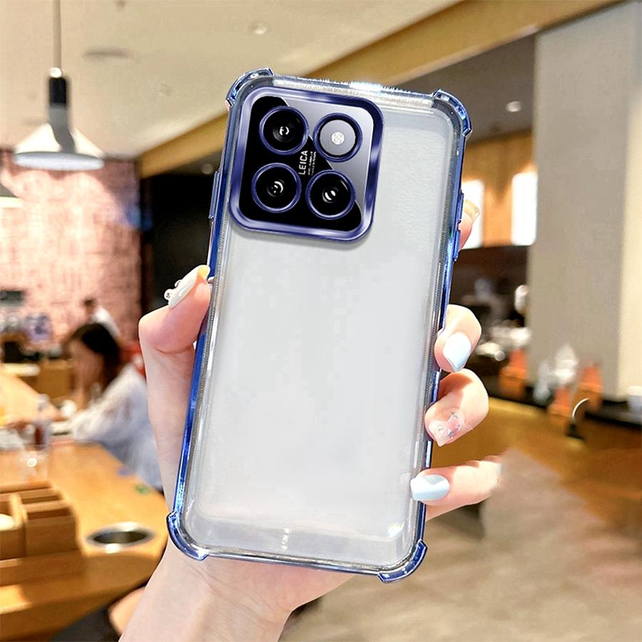 Airbag Shookproof Lens Case For Xiaomi Redmi Note 12 4G 12S 13 Pro 5G 14S 14 Plus A5 15 15C Plating Silicone Back Clear Cover