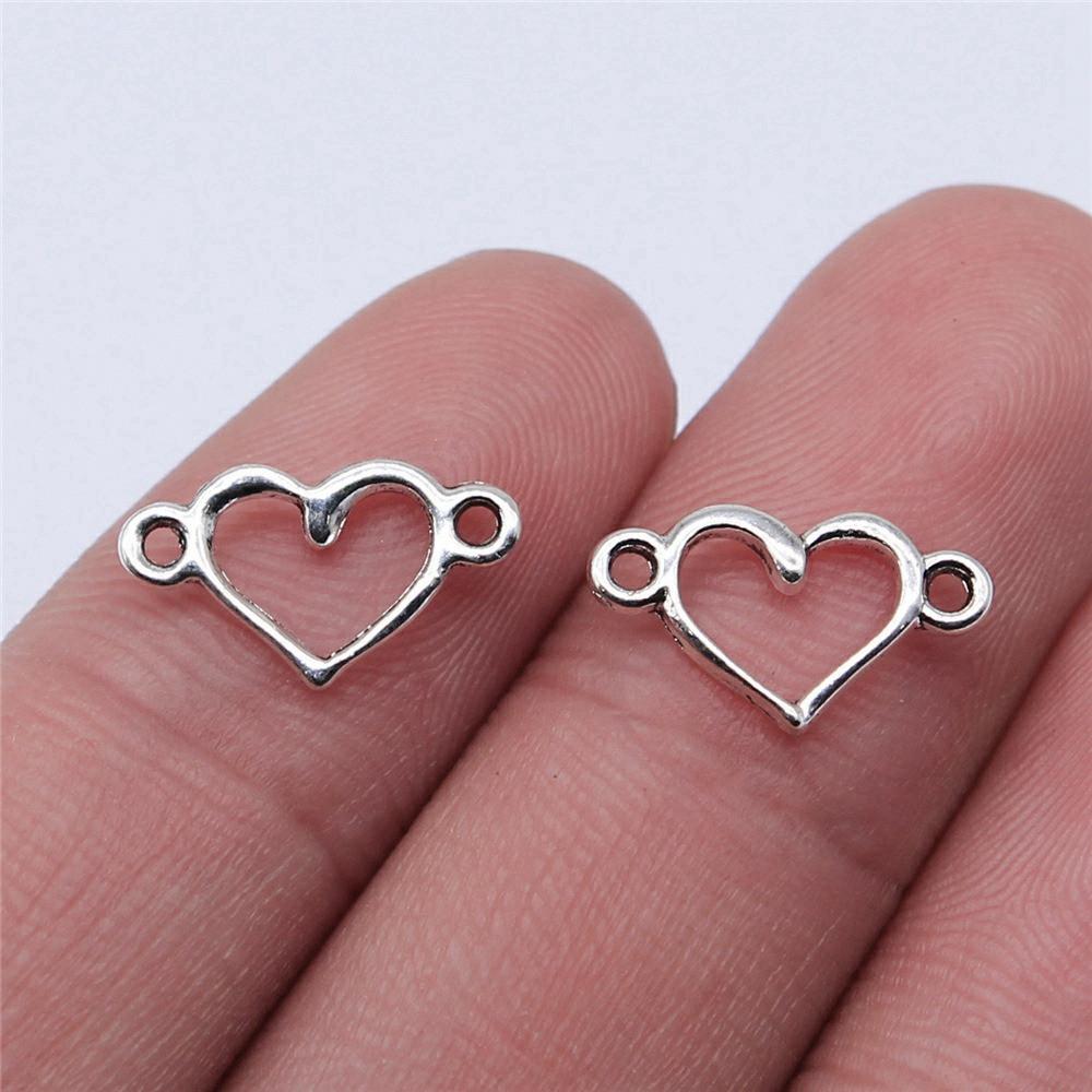 Heart Connectors Love Symbol Antique Bronze Zinc Alloy Jewelry Making DIY Jewelry Making Style Pendant Connectors