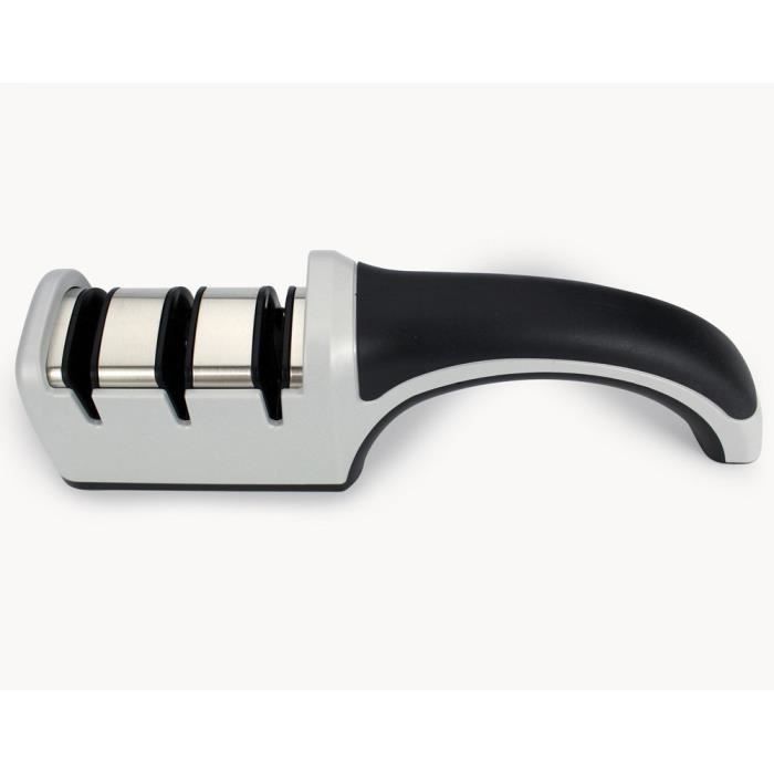 Aiguiseur diamant manuel - Pronto Pro 4643 - 3 étapes - Lames droites &amp; dentelées - Poignée criss-cross