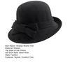 Dame Ullfilt Bøttehatt Vintage Cloche Fedora Hatt Dame Bowlerhatt med Sløyfe Vinter Bryllup Kirke Jazzhatt