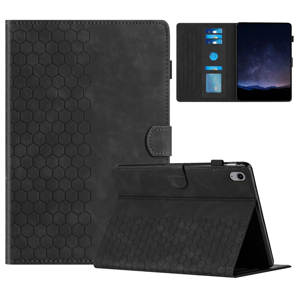 For Lenovo Tab P11 Case Honeycomb Printed Leather Tablet Cover with Card Slot