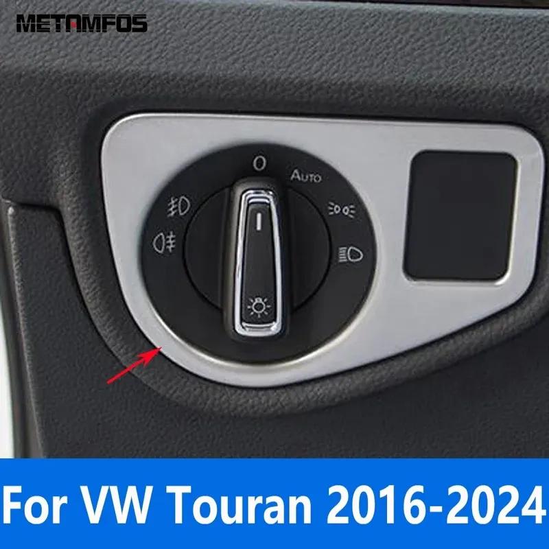 Head Light Lamp Switch Control Button Cover Trim For Volkswagen VW Touran 2016- 2024 Matte Interior Accessories Car Styling