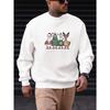 Men's Christmas Goose And Reindeer Pattern Casual Round Neck Sweatshirt.