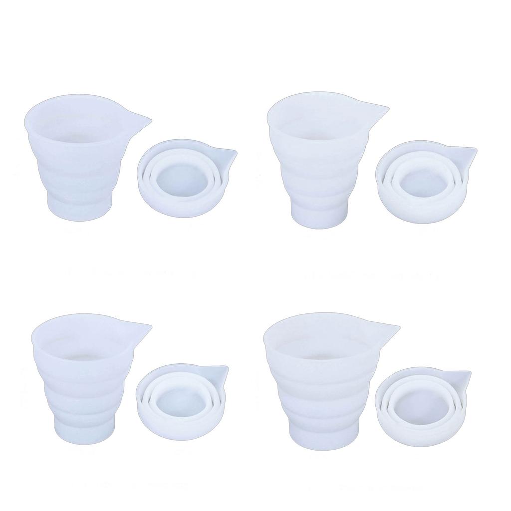Measuring Cup Resin Molds DIY Container Candle Gypsum Epoxy Resin Casting Tool Folding Mixing Cup Silicone Mould Decor