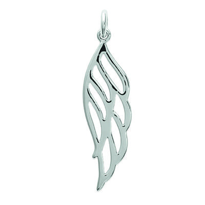 [L5739] - Silver Pendant 'Angel Wings' Silver (rhodium Plated) - 34x10 Mm