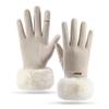 Velvet Winter Gloves Thick Women Mittens Skiing Plush Gloves  Outdoor