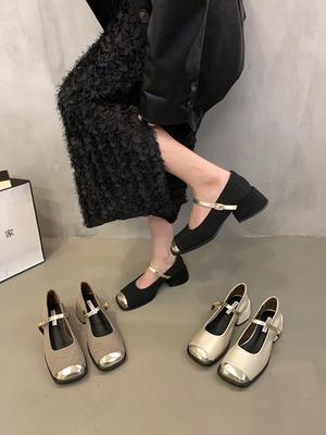 Mary Jane French Xiaoxiangfeng High Heels 2025 Autumn and Winter New High-end Evening Single Shoes Fashionable Small Leather Shoes