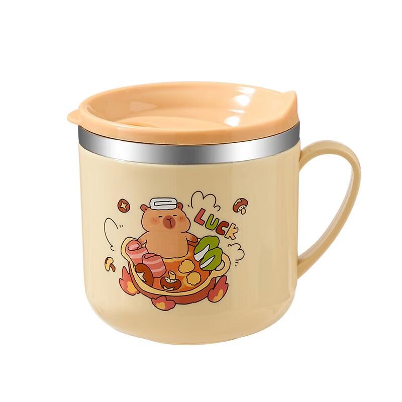 Wutuo Stainless Steel Kids Cartoon Straw Cup Set