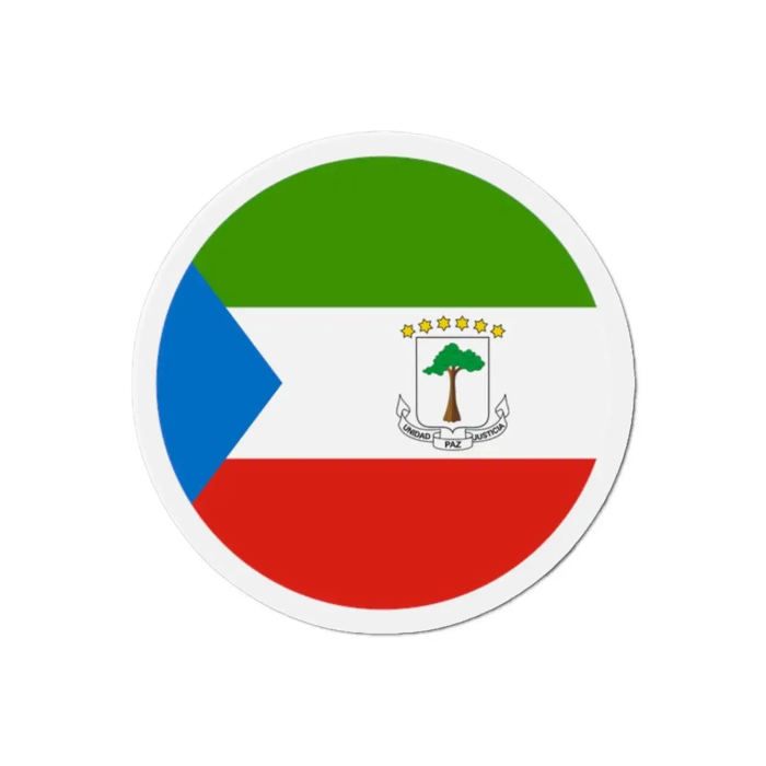 Aimant Rond - Multicolore - Drapeau Guinée Équatoriale - 9 Cm - 50 Pièces - Mixte
