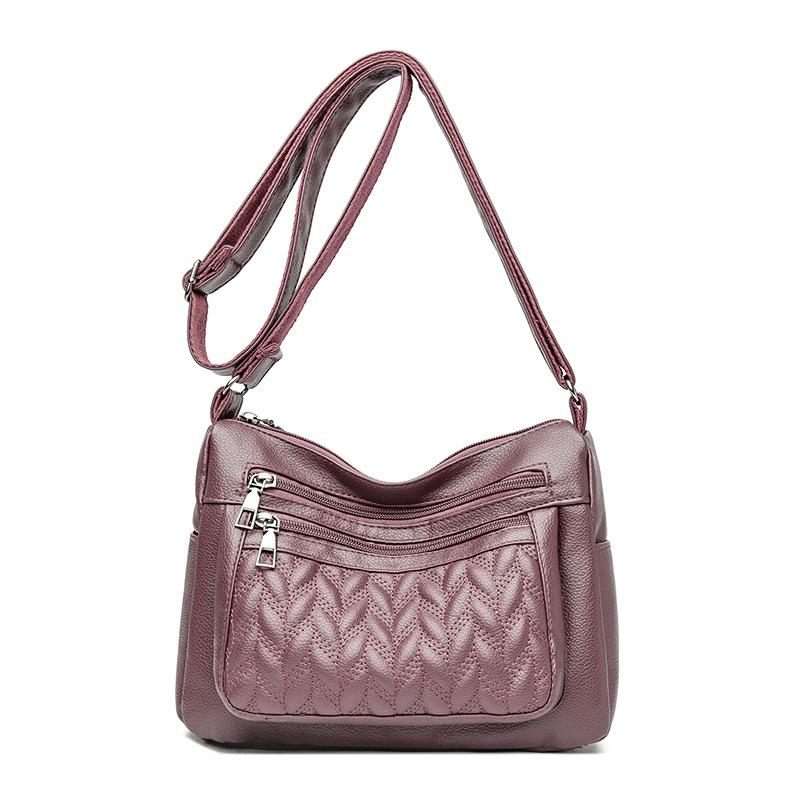 

Жіноча Сумка ПУ Багатошарова На Плече Сумка Через Плече Велика Місткість Сумка для Мами Середнього та Похилого Віку рожевий