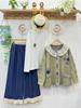 2025 Autumn/Winter Japanese Sweet Lace Trim Hooded Sweater - College Style Loose Knitwear