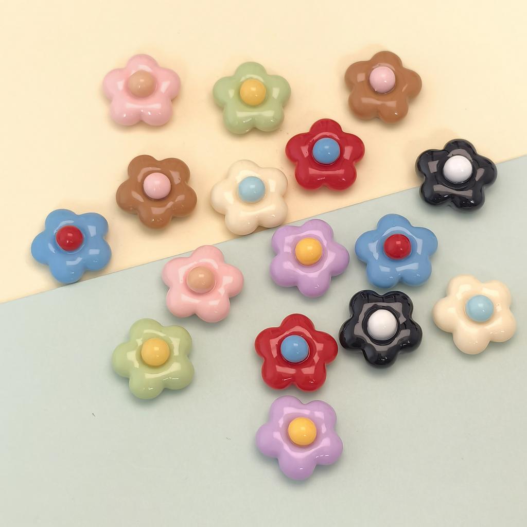100pcs/lot Cut Flowers Flatbacks Resin Cabochons Embellishment for Scrapbooking Card Making