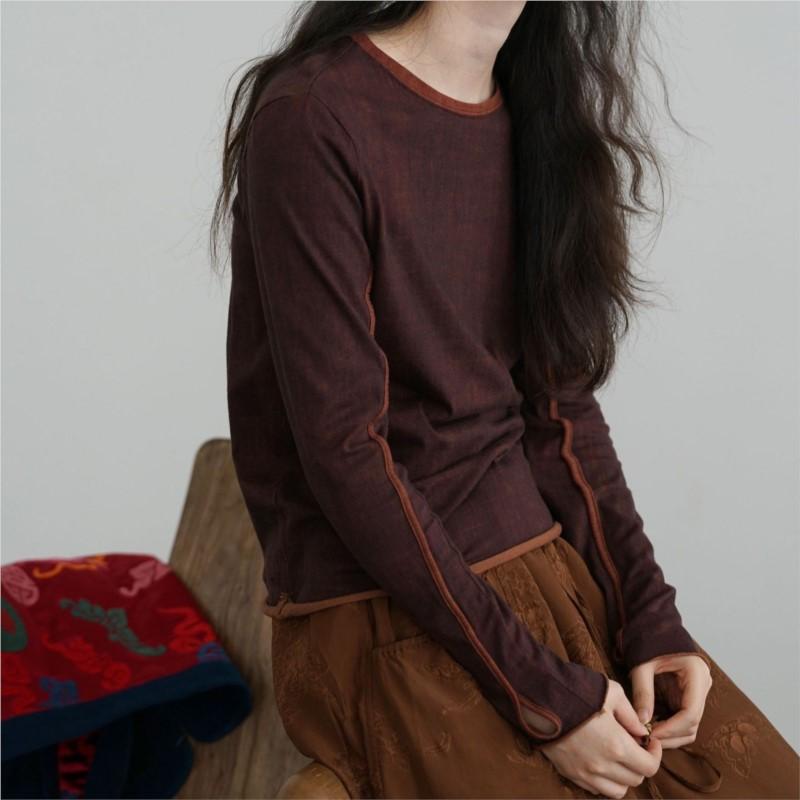 Johnature Women Casual T-Shirts O-Neck Long Sleeve Spring Female T-Shirts