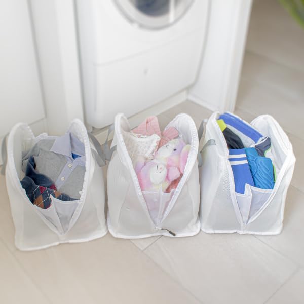 Carewill Good Design Award Winning Freestanding, Fully Washable Laundry Bag with Handle, Tangle-Free, Lightweight, Opaque, Large Capacity, Compact, Tr