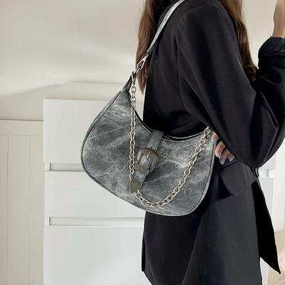 Damen Umhängetasche Damen neue hochwertige Crescent Bag Design Retro Umhängetasche Unterarmtasche Kette Handtasche