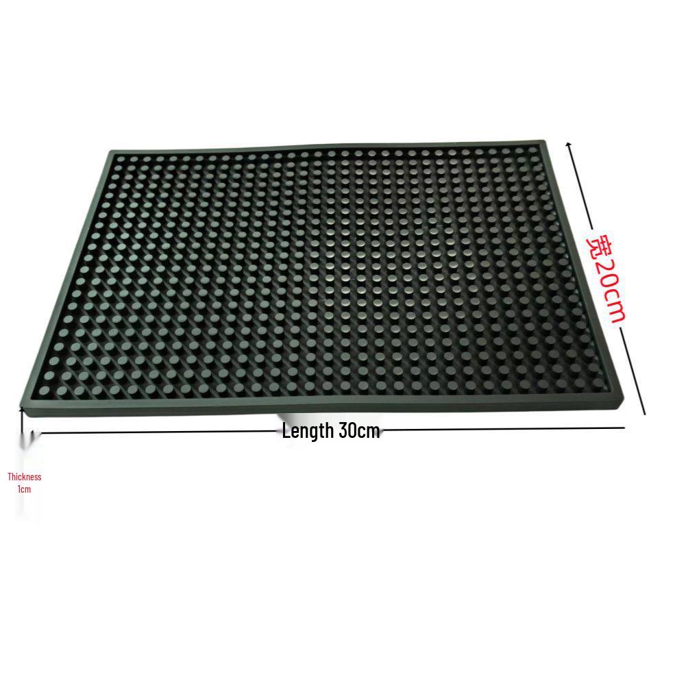 Black Non-slip Heat-insulating Rubber Bar Mat and Teaware Drainer Coaster
